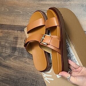 NWT Brown Madewell Slides, size 5.5